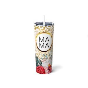 Floral Mama 20oz Steel Tumbler With Straw
